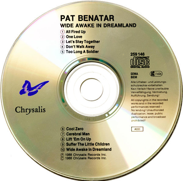 Pat Benatar : Wide Awake In Dreamland (CD, Album)