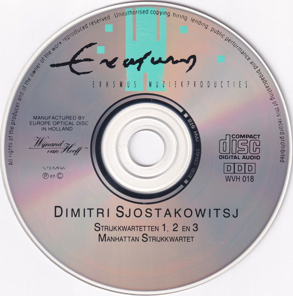 Dmitri Shostakovich, The Manhattan String Quartet : Strijkkwartetten 1, 2 En 3 (CD, Album)