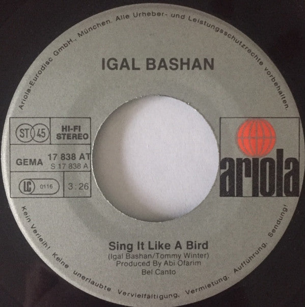 Yigal Bashan : Sing It Like A Bird (7", Single)