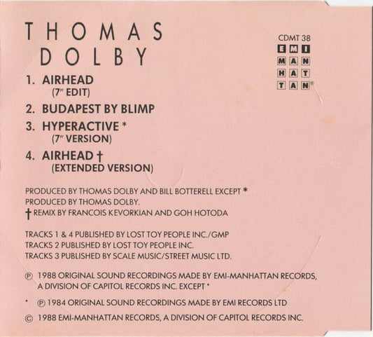 Thomas Dolby : Airhead (CD, Maxi)