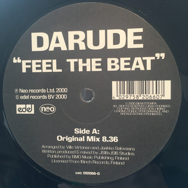 Darude : Feel The Beat (12", Promo)