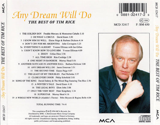 Tim Rice : Any Dream Will Do: The Best Of Tim Rice (CD, Comp)