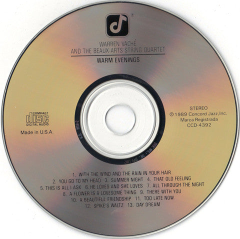 Warren Vaché And Beaux Arts String Quartet : Warm Evenings (CD, Album)