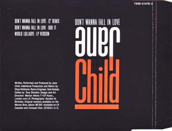 Jane Child : Don't Wanna Fall In Love (CD, Maxi)