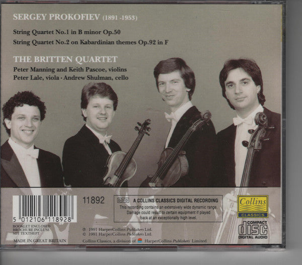Prokofiev*, The Britten Quartet* : String Quartets No 1 And 2 (CD, Album)