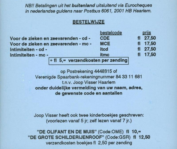 Joop Visser (2) : Intimiteiten (CD, Album)