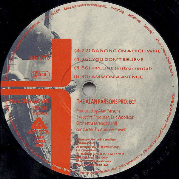 The Alan Parsons Project : Ammonia Avenue (LP, Album)