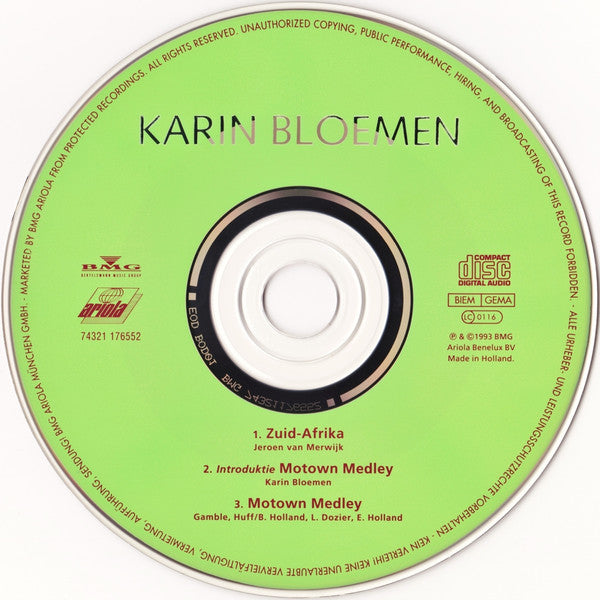 Karin Bloemen : Zuid-Afrika (CD, Single)