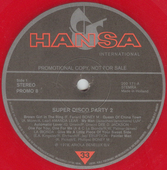 Various : Super Disco Party 2 (LP, Comp, Promo, Red)