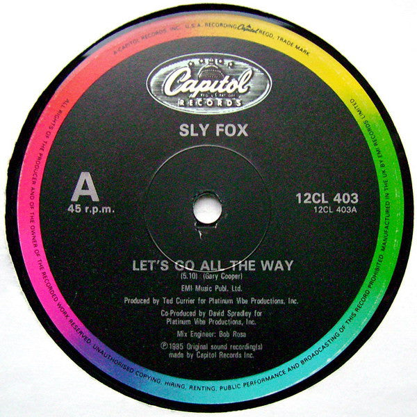Sly Fox : Let's Go All The Way (12", Single)