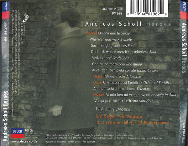 Andreas Scholl : Heroes (CD, Album)