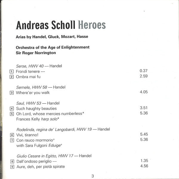 Andreas Scholl : Heroes (CD, Album)