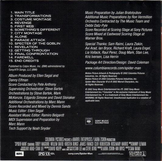 Danny Elfman : Spider-Man (Original Motion Picture Score) (CD, Album)