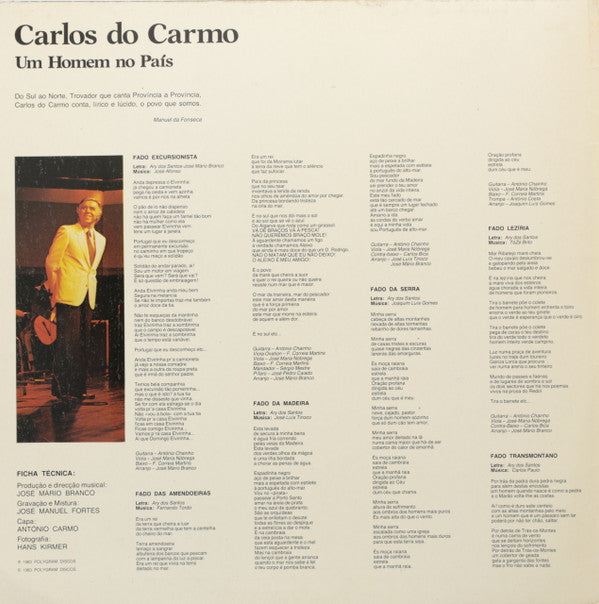 Carlos do Carmo : Um Homem No País (LP, Album, Gat)
