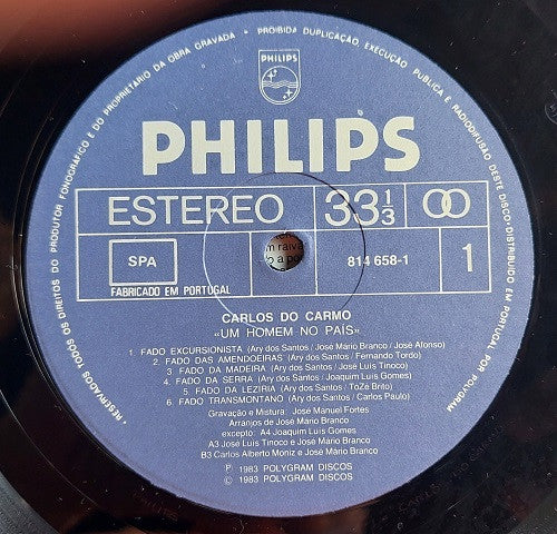 Carlos do Carmo : Um Homem No País (LP, Album, Gat)