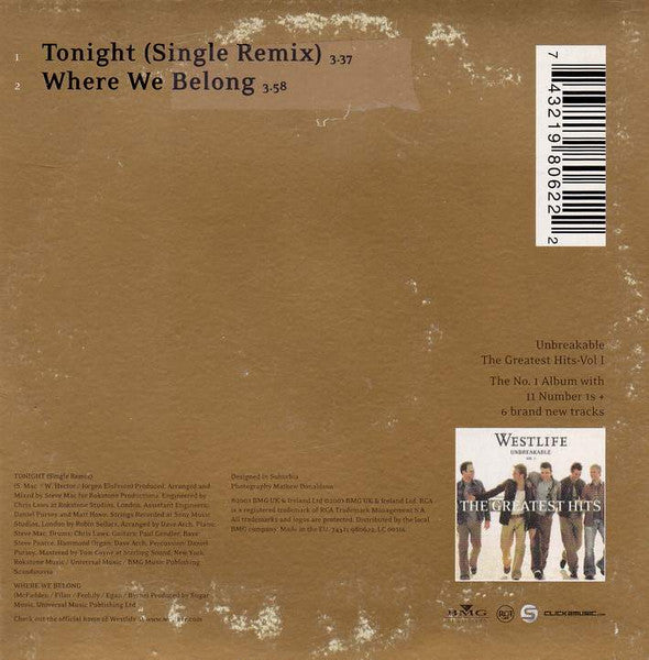 Westlife : Tonight (CD, Single)