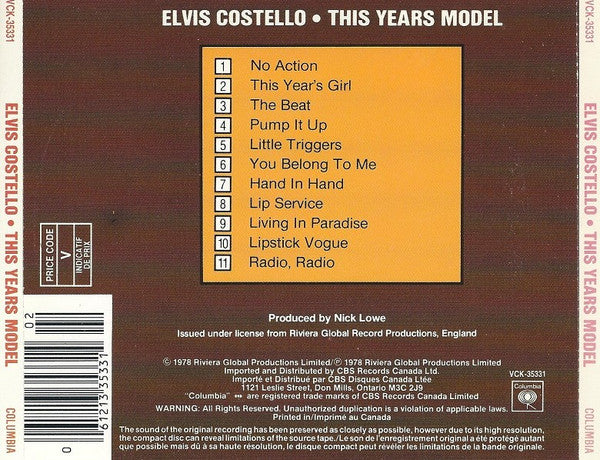 Elvis Costello & The Attractions : This Year's Model (CD, Album, RE)