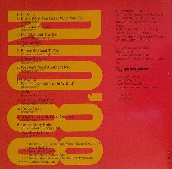 Tina Turner : Rio'88 (Live In Concert / Rio De Janeiro) (2xCDi, PAL)