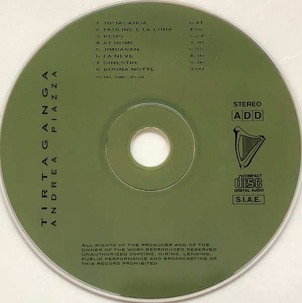 Andrea Piazza : Tirtaganga (CD, Album, RE)