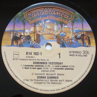 Donna Summer : Remember Yesterday (LP, Album, RE)
