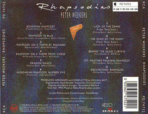 Peter Weekers With Mike Batt And London Philharmonic Orchestra : Rhapsodies (CD)