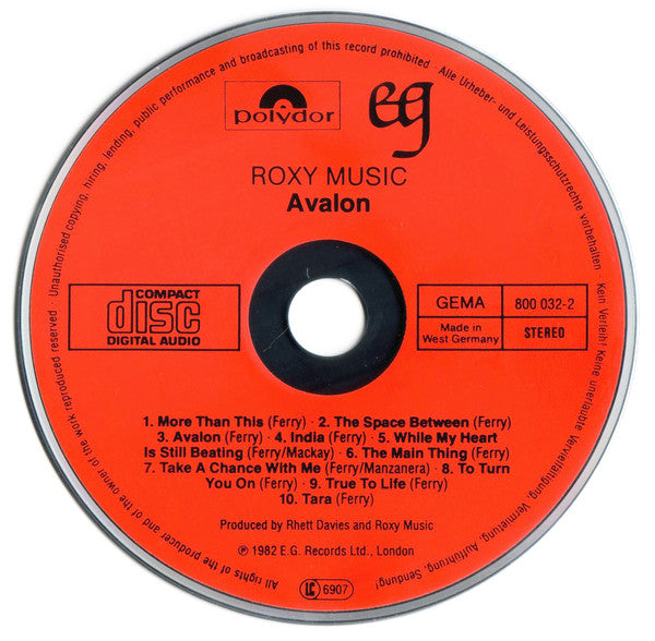 Roxy Music : Avalon (CD, Album, Red)