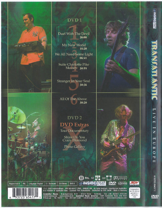 Transatlantic (2) : Live In Europe (2xDVD-V, Multichannel, PAL)