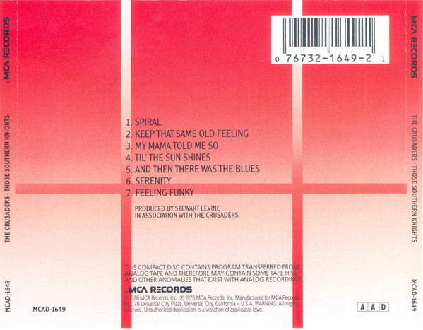 The Crusaders : Those Southern Knights (CD, Album, RE)