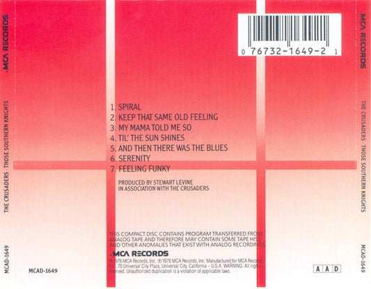 The Crusaders : Those Southern Knights (CD, Album, RE)