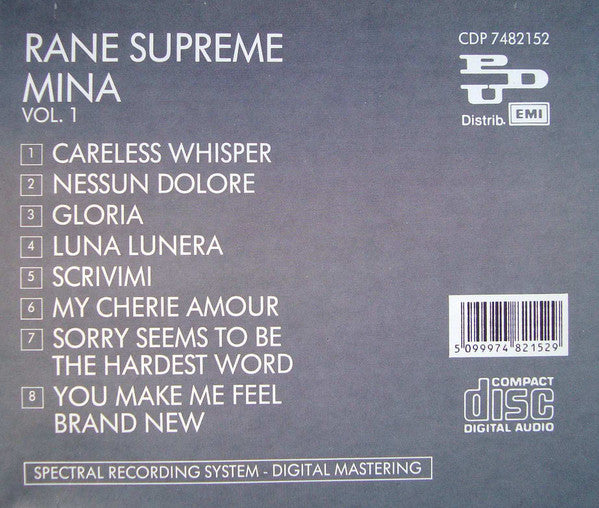 Mina (3) : Rane Supreme Vol. 1 (CD, Album)