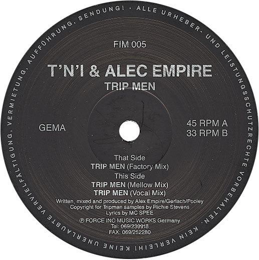 T'N'I & Alec Empire : Trip Men (12")