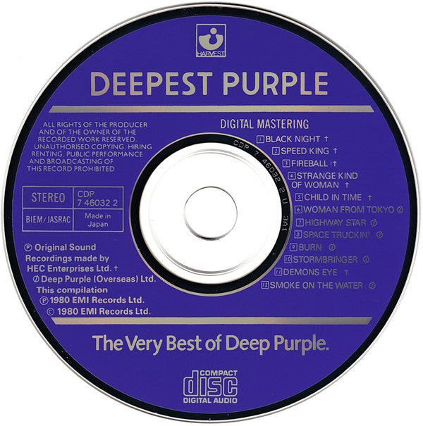 Deep Purple : Deepest Purple (The Very Best Of Deep Purple) (CD, Comp, RE)