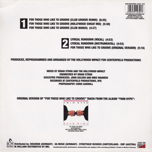 Twin Hype : For Those Who Like To Groove (12")