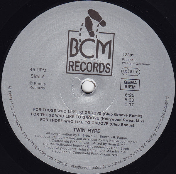 Twin Hype : For Those Who Like To Groove (12")