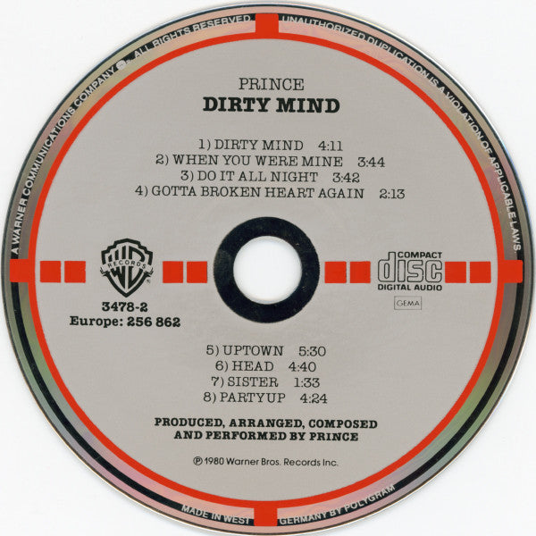 Prince : Dirty Mind (CD, Album, RE, Tar)