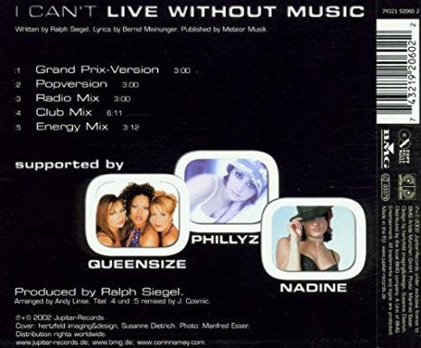 Corinna May : I Can't Live Without Music (CD, Maxi)