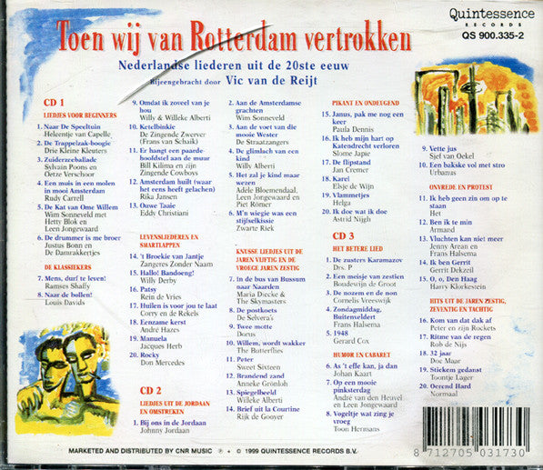 Various : Toen Wij Van Rotterdam Vertrokken (Nederlandse Liederen Uit De 20ste Eeuw) (3xCD, Comp)
