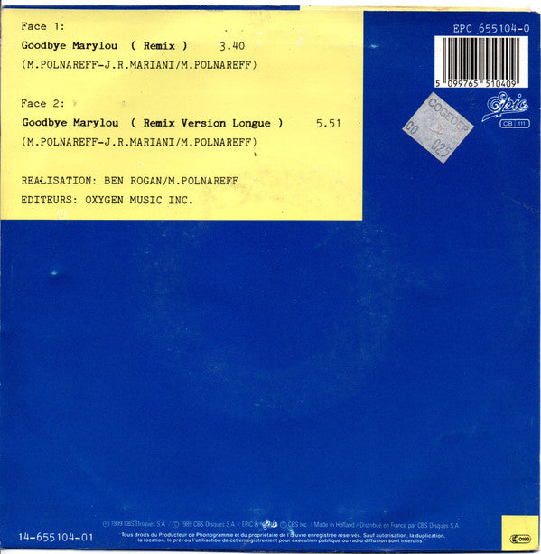 Michel Polnareff : Goodbye Marylou (7", Single)