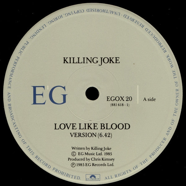 Killing Joke : Love Like Blood (12", Single)