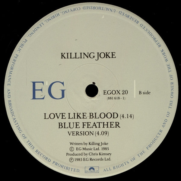 Killing Joke : Love Like Blood (12", Single)
