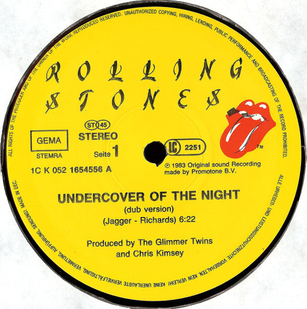 The Rolling Stones : Undercover Of The Night (Extended Cheeky Mix) (12")