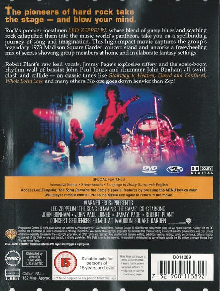 Led Zeppelin : The Song Remains The Same (DVD-V)