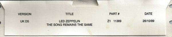 Led Zeppelin : The Song Remains The Same (DVD-V)