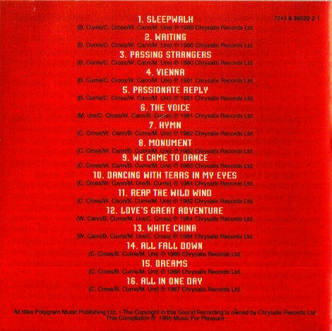 Ultravox : Dancing With Tears In My Eyes (CD, Comp)