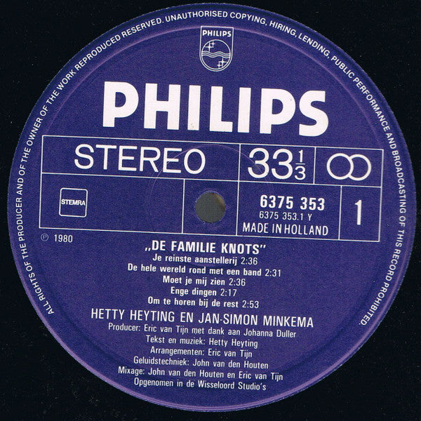 Hetty Heyting & Jan Simon Minkema : De Familie Knots (LP, Album)