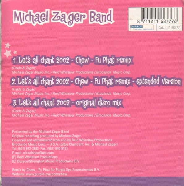 The Michael Zager Band : Let's All Chant 2002 (CD, Single, Car)