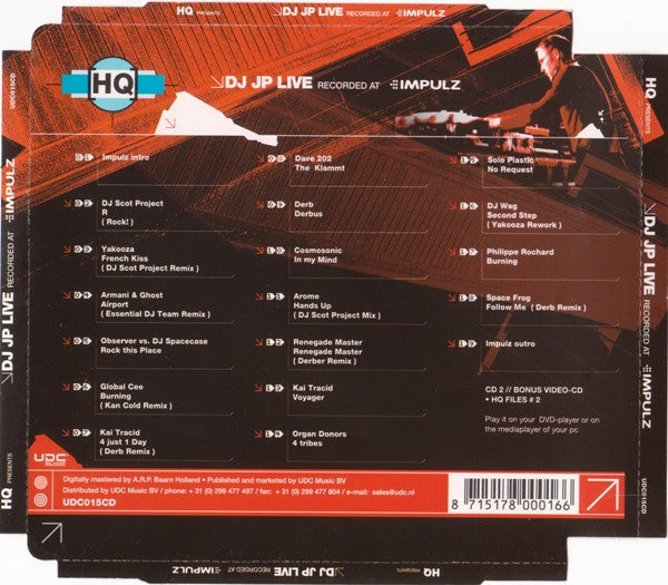 DJ JP : DJ JP Live Recorded At Impulz (CD, Comp, Mixed + CD-ROM)