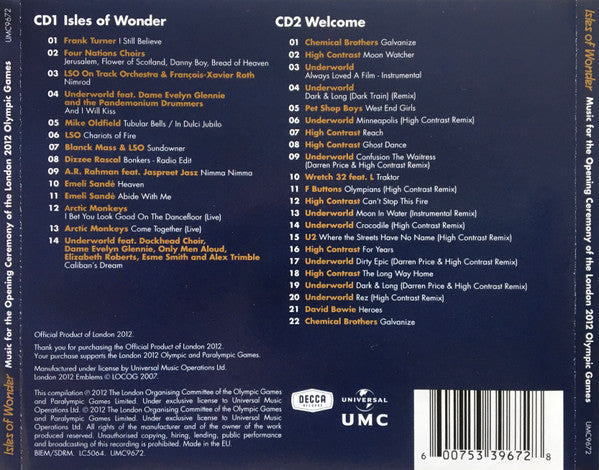 Various : Isles Of Wonder (Music For The Opening Ceremony Of The London 2012 Olympic Games) (CD + CD, Mixed + Album)