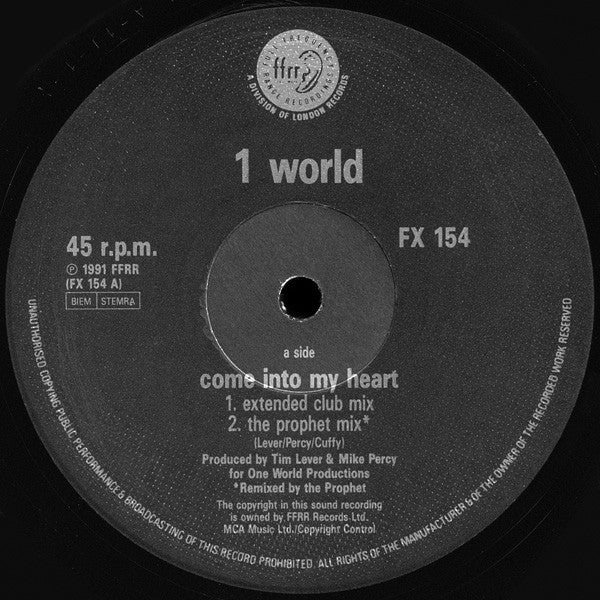 1 World : Come Into My Heart (12")