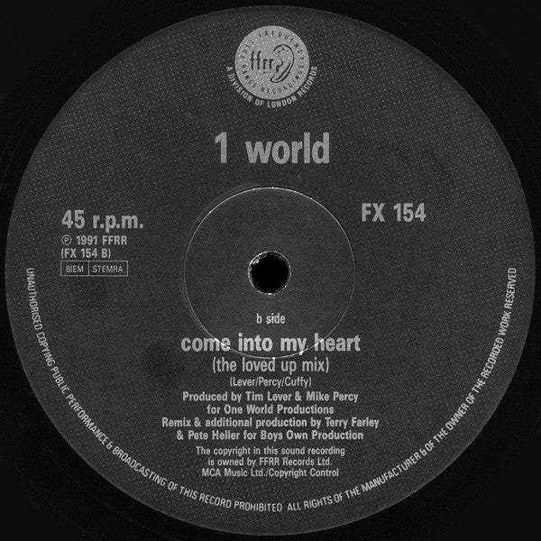 1 World : Come Into My Heart (12")